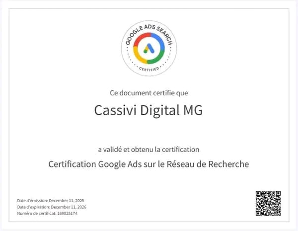 Certificat Google Ads