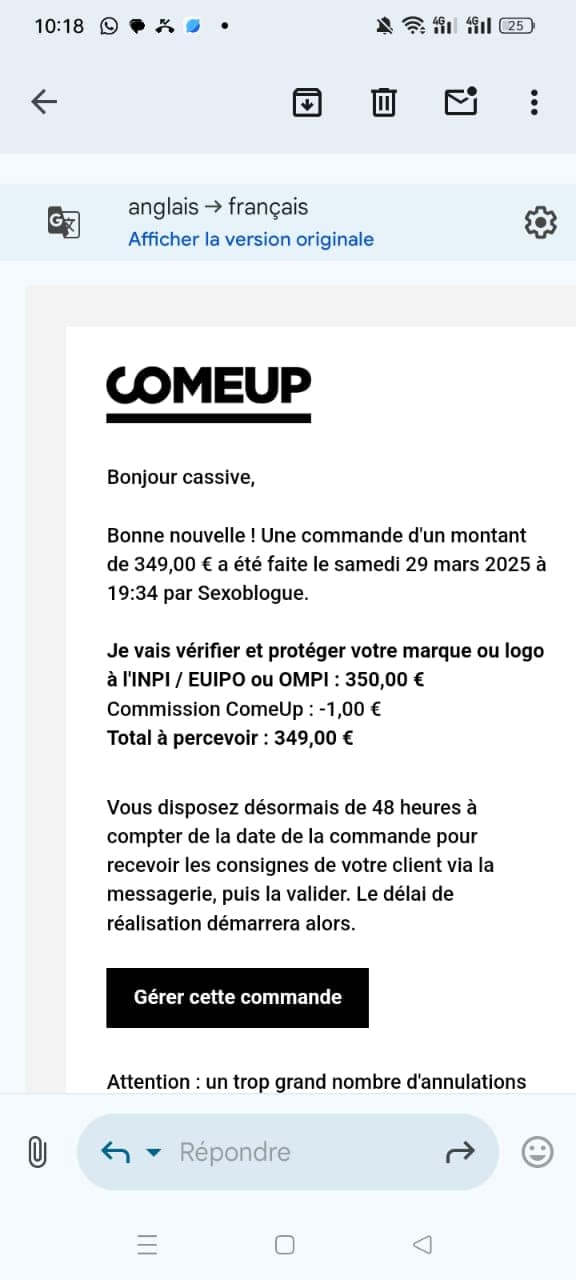 Vente ComeUp 349€
